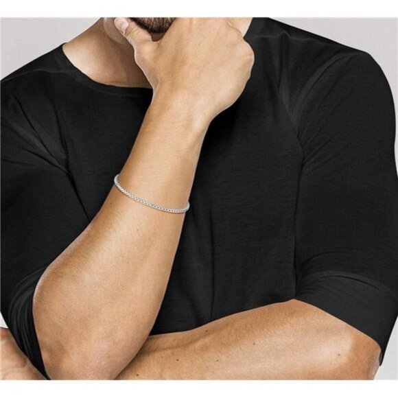 Miabella Solid 925 Sterling Silver Italian 2.5mm Franco Square Box Link Chain - Picture 3 of 7